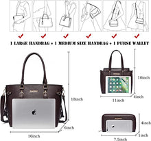 Load image into Gallery viewer, Purses and Handbags for Women 3PCS Tote Purse and Wallet Set
