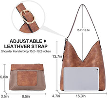 Load image into Gallery viewer, Hobo Bags for Women Vegan Leather Purses Designer Handbags Tote Fashion Large Ladies Shoulder Bag