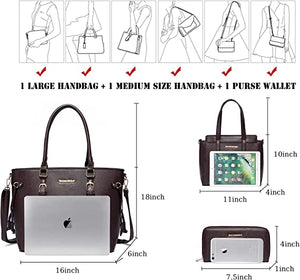 Purses and Handbags for Women 3PCS Tote Purse and Wallet Set