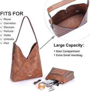 Hobo Bags for Women Vegan Leather Purses Designer Handbags Tote Fashion Large Ladies Shoulder Bag